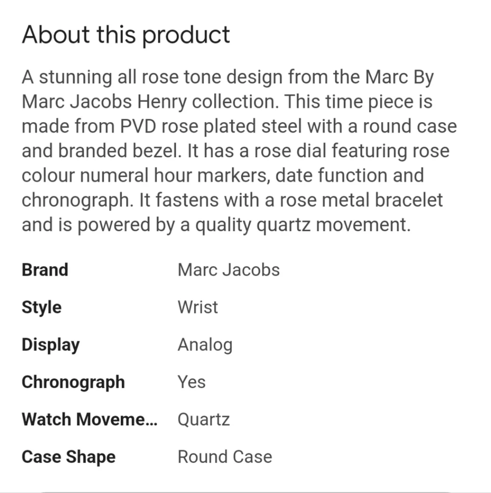 Marc by Marc Jacobs Henry Rose Gold 36mm Watch